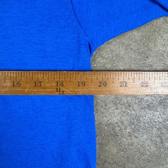 Vintage 1980s Camp John Smith Blue Graphic T-Shirt Made in USA Screen Stars L - Picture 6 of 8